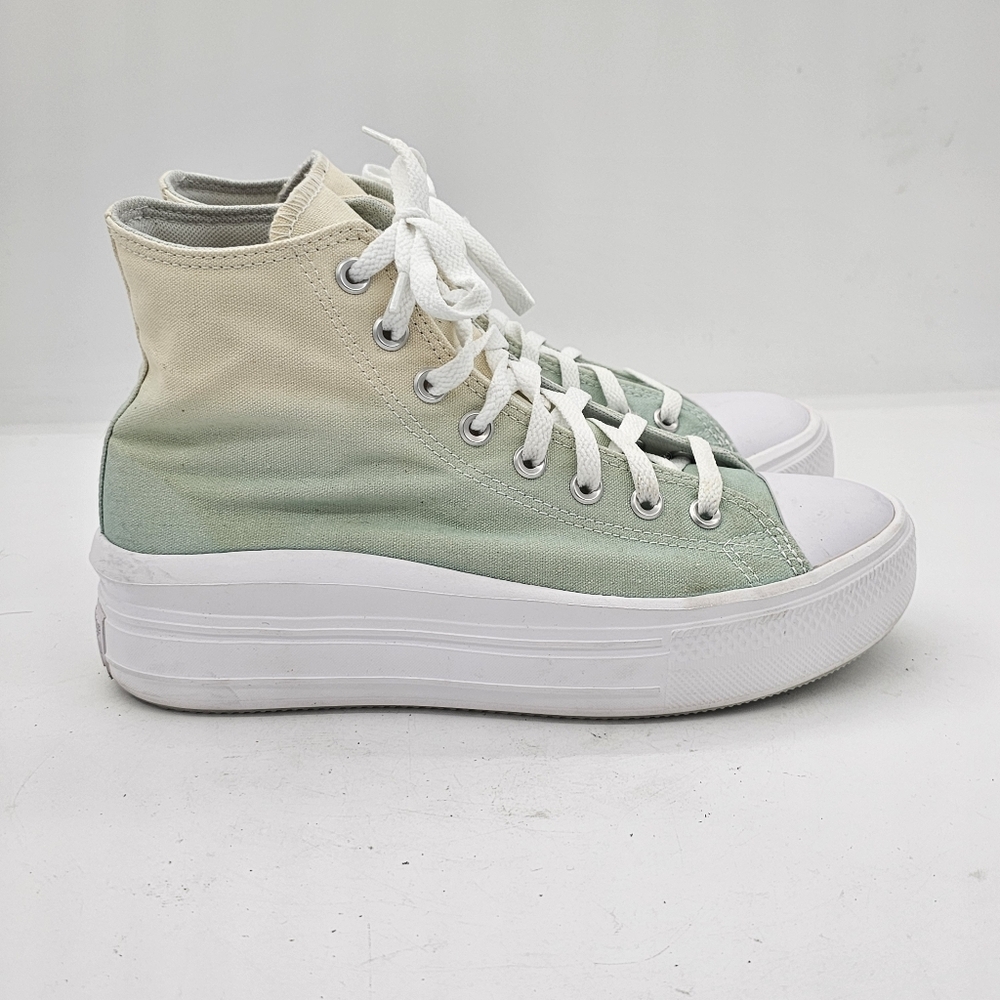 Converse Chuck Taylor All Star Move Platform Sneakers Beige/Green Size 10 US - Picture 6 of 14